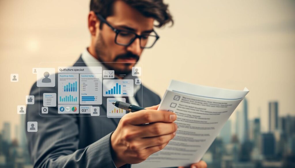 Criteria for choosing a social media consultant A thoughtfully composed scene depicting the key factors to consider when selecting a social media consultant for a small business. In the foreground, a businessperson scrutinizes a checklist, evaluating qualifications and experience. In the middle ground, virtual social media dashboards and analytics are displayed, highlighting the consultant's technical expertise. The background features a stylized cityscape, conveying the modern, digital landscape in which the social media consultant will operate. The lighting is soft and warm, creating an atmosphere of careful deliberation. The overall composition encourages the viewer to thoughtfully weigh the essential criteria for this important hiring decision. Criteria for choosing a social media consultant A thoughtfully composed scene depicting the key factors to consider when selecting a social media consultant for a small business. In the foreground, a businessperson scrutinizes a checklist, evaluating qualifications and experience. In the middle ground, virtual social media dashboards and analytics are displayed, highlighting the consultant's technical expertise. The background features a stylized cityscape, conveying the modern, digital landscape in which the social media consultant will operate. The lighting is soft and warm, creating an atmosphere of careful deliberation. The overall composition encourages the viewer to thoughtfully weigh the essential criteria for this important hiring decision.
